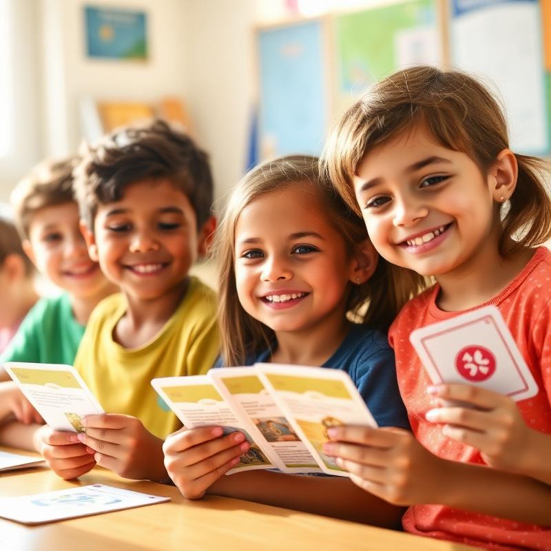 Crianças em aula de inglês